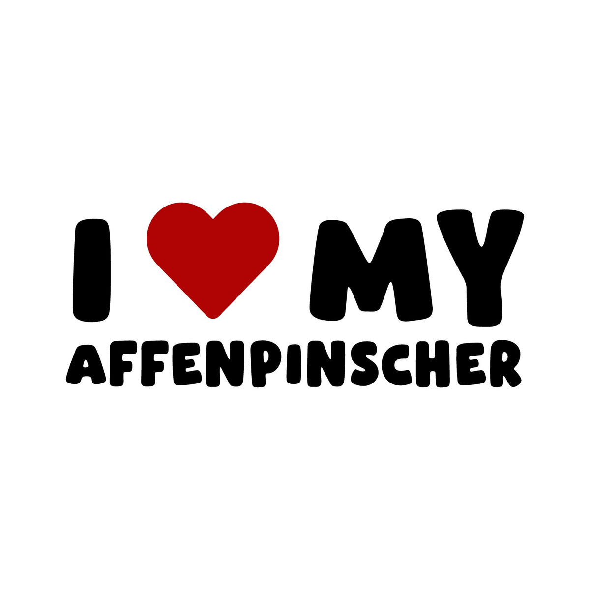 Affenpinscher – I LOVE MY DOG Sticker – Car Window Decal – black sticker design on white background