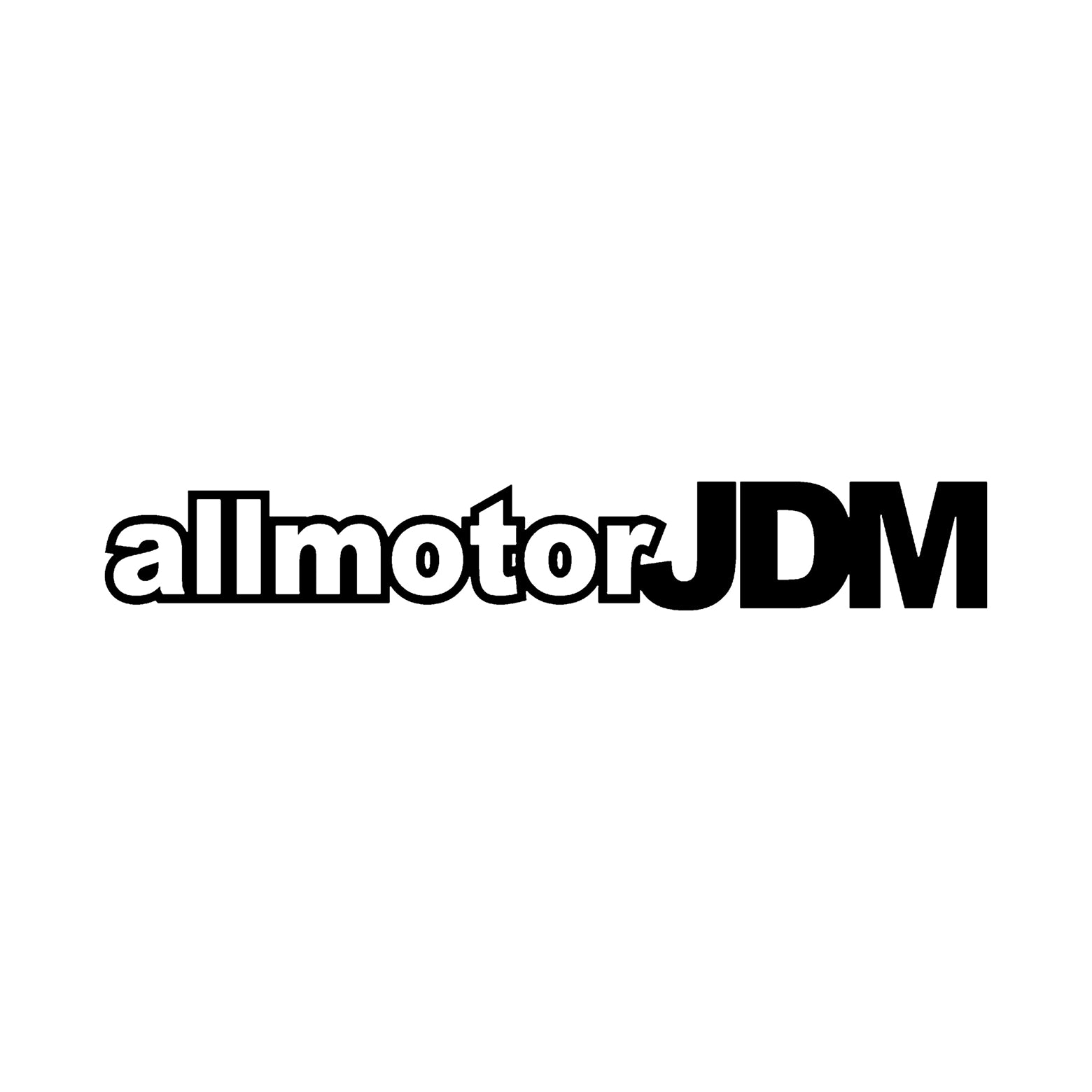 Black All Motor JDM vinyl sticker on a white background.
