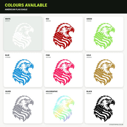 Vinyl colour options for American Flag Eagle vinyl sticker