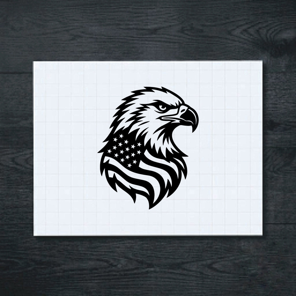 Black American Flag Eagle vinyl sticker