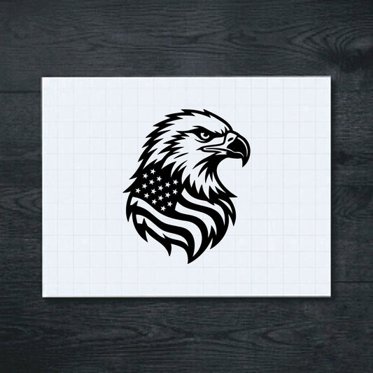 Black American Flag Eagle vinyl sticker