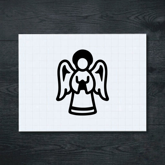 Black Angel with Wings vinyl sticker