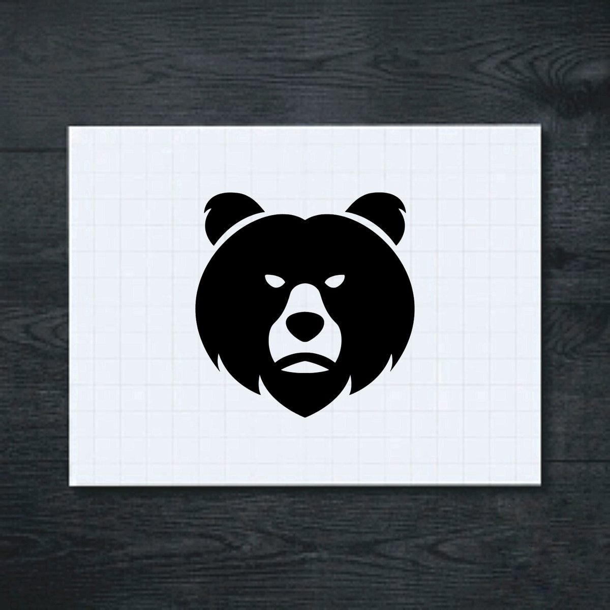 Black Angry Bear Face vinyl sticker