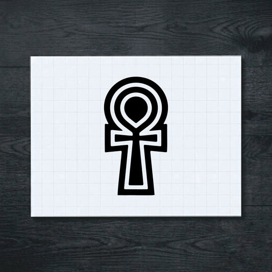 Black Ankh symbol vinyl sticker