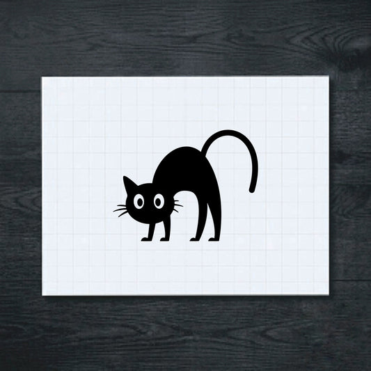 Black cat vinyl sticker