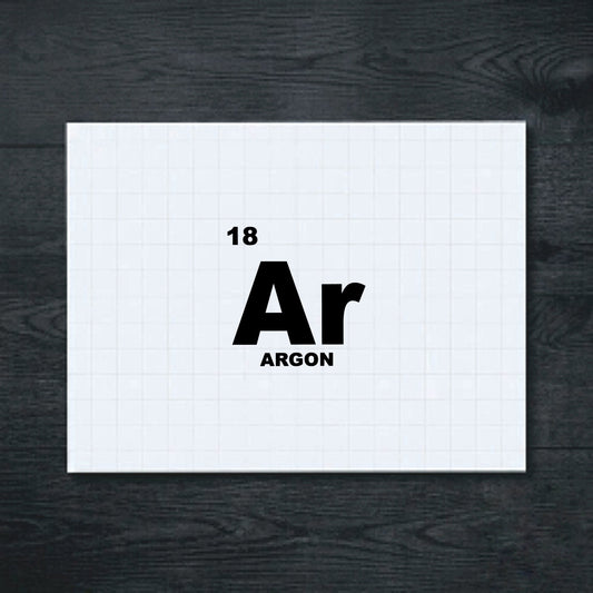 Black Argon periodic table sticker