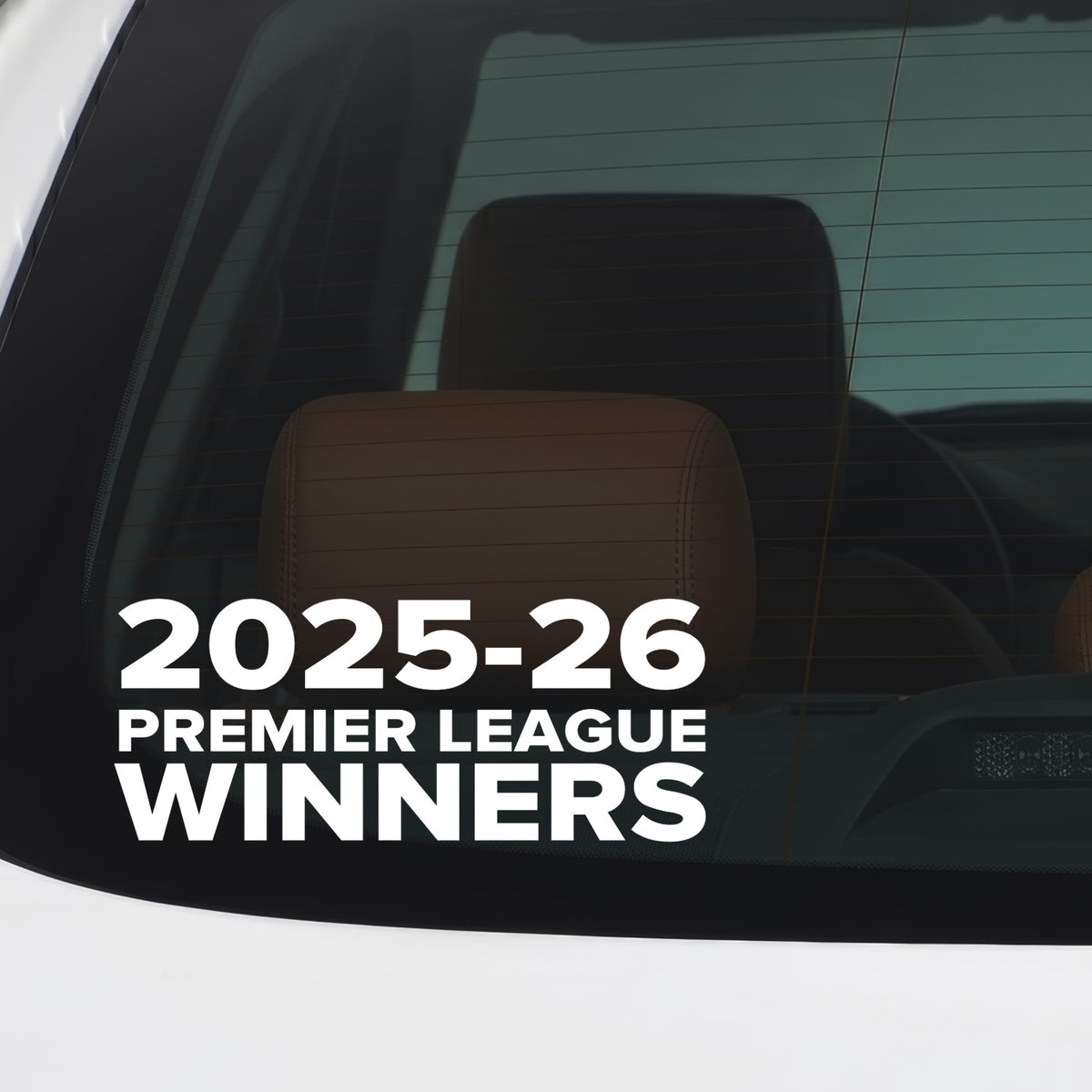 Arsenal – 2025-26 Premier League Winners Sticker – Car Window Decal – White vinyl car window sticker