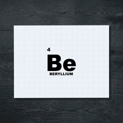 Black Beryllium Periodic Table vinyl sticker