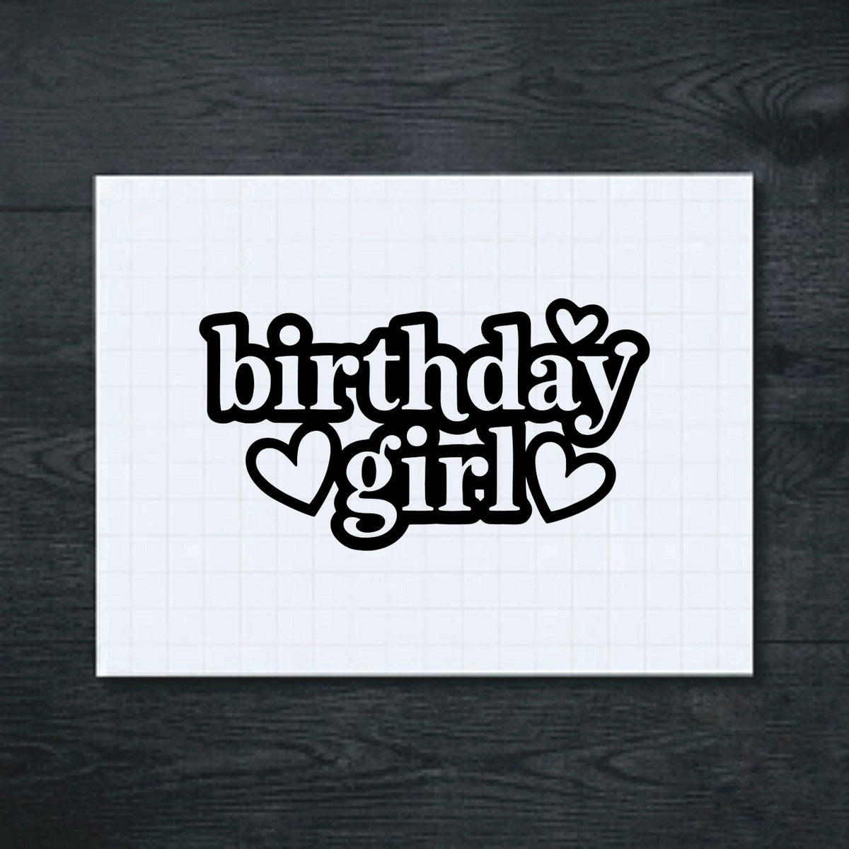 Black birthday girl vinyl sticker