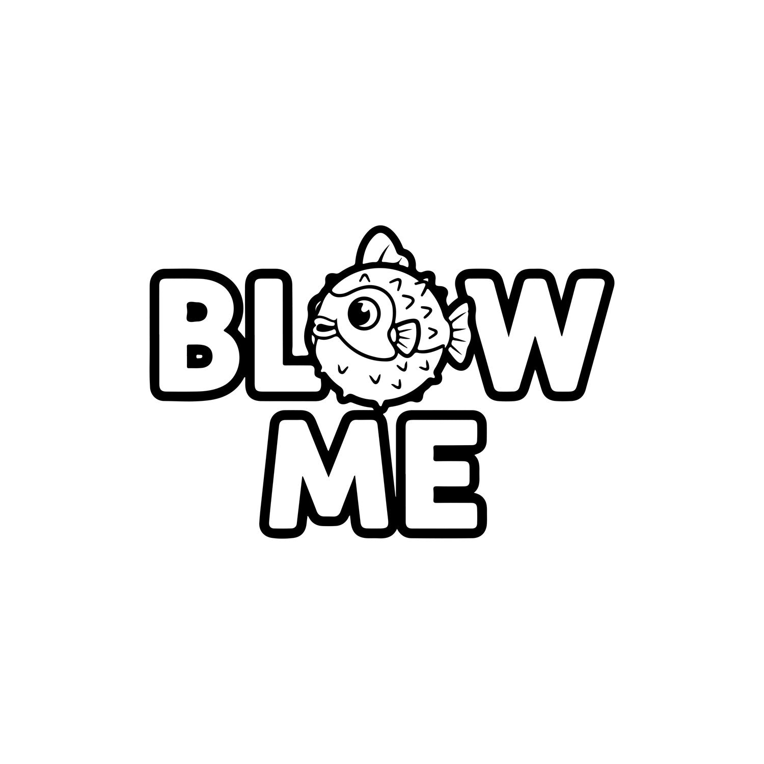 Blow me black car sticker.