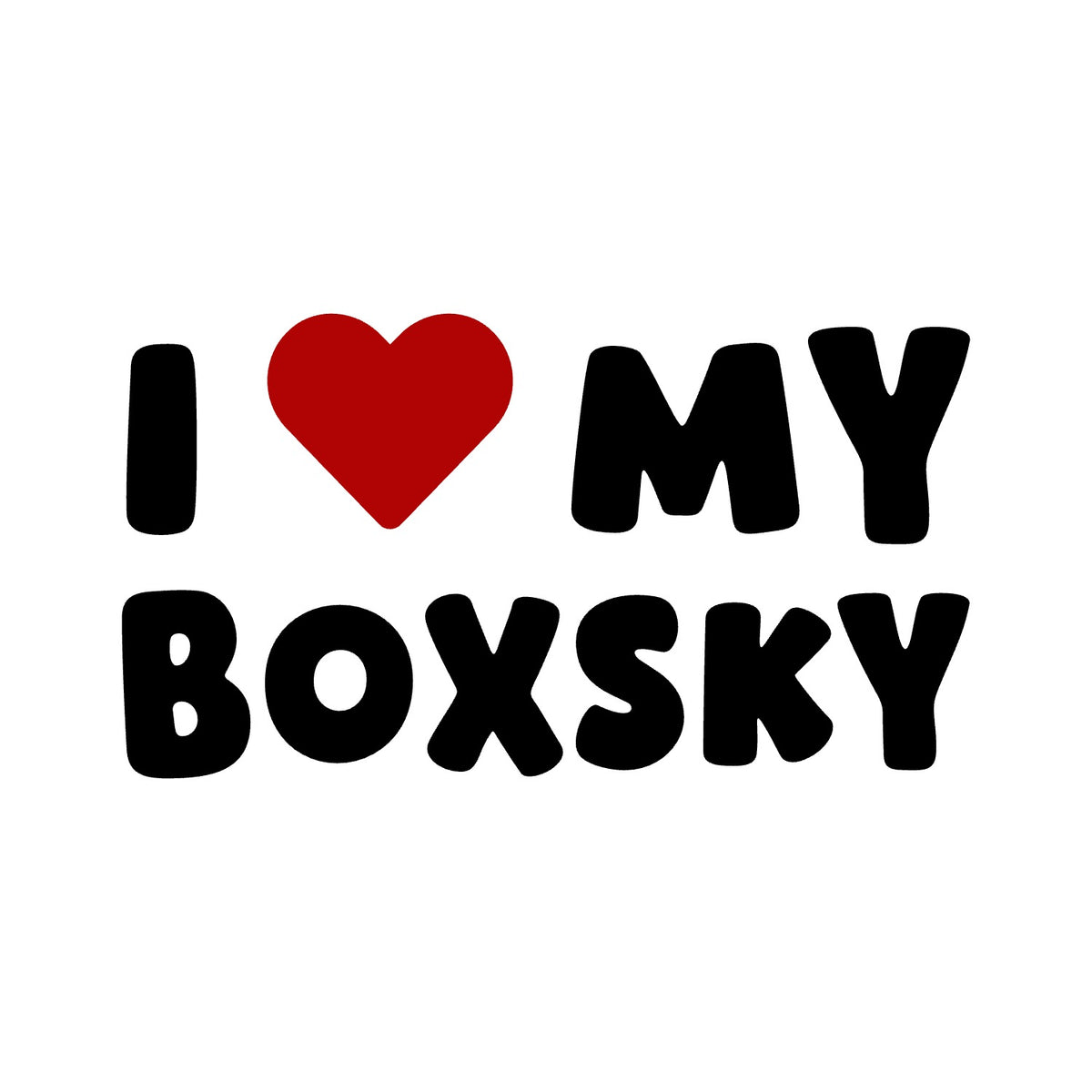 Boxsky – I LOVE MY DOG Sticker – Car Window Decal – black sticker design on white background