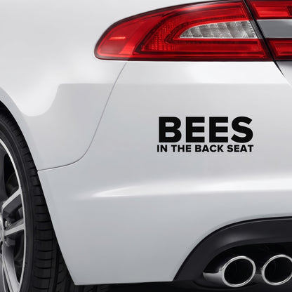 Brentford – BEES IN THE BACK SEAT Sticker – Car Window Decal – Black vinyl bumper decal on car