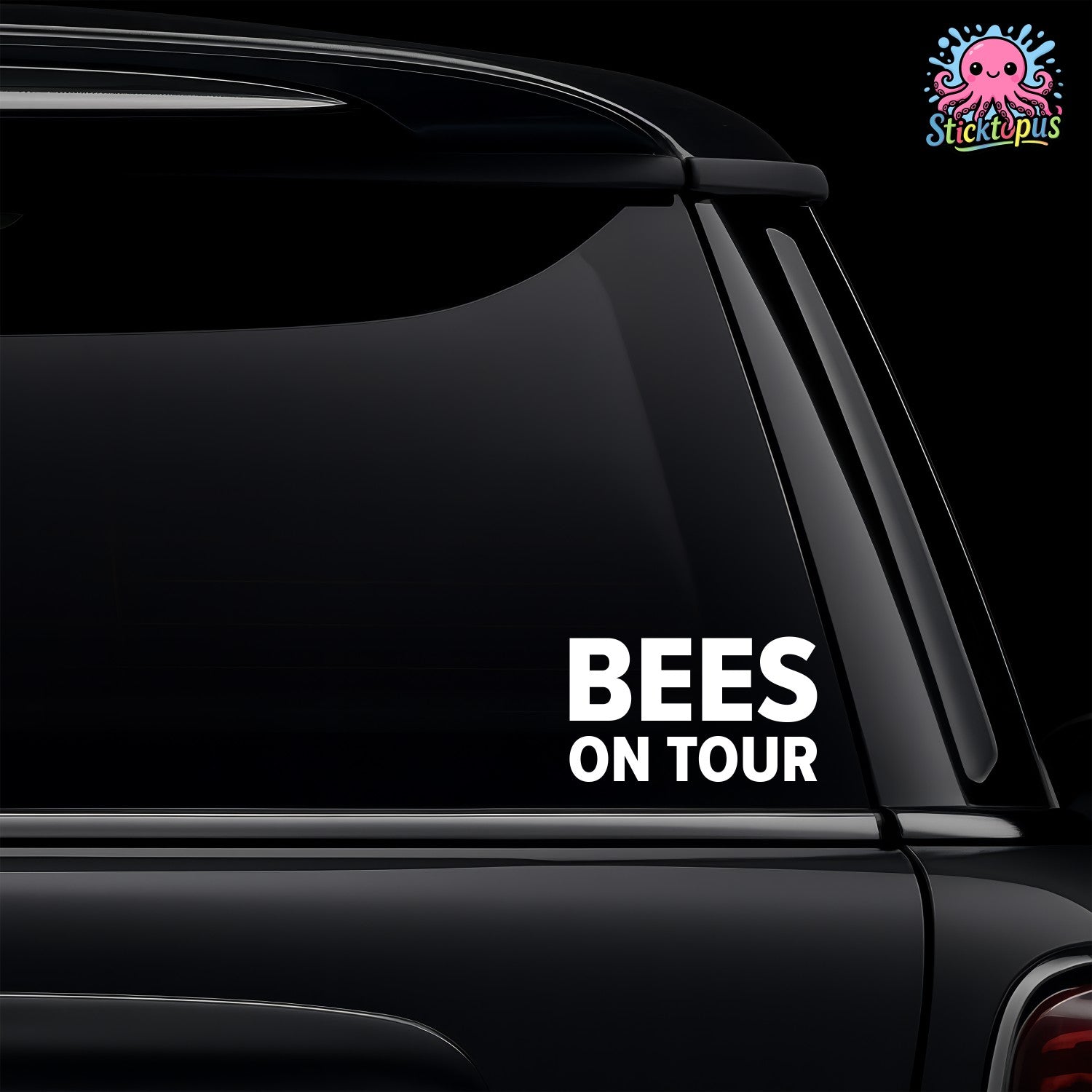 Vinyl car window decal featuring the Bees on Tour slogan for Brentford fans.