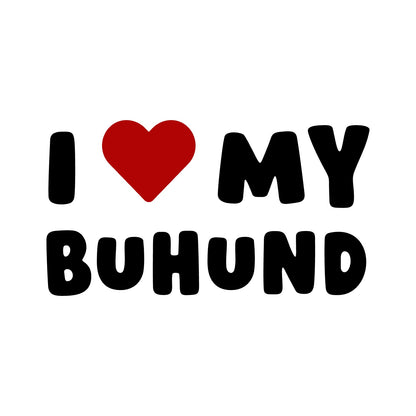 Buhund – I LOVE MY DOG Sticker – Car Window Decal – black sticker design on white background