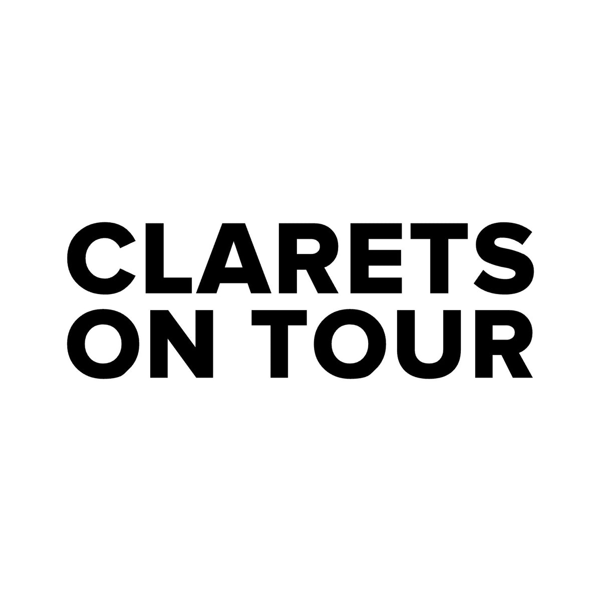 Burnley – CLARETS ON TOUR Sticker – Car Window Decal – black sticker design on white background