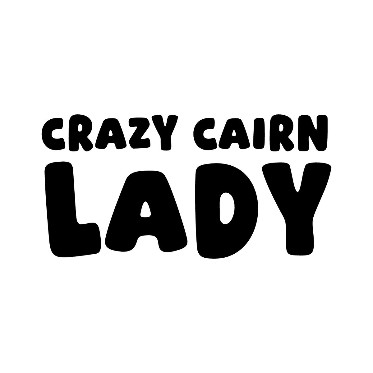 Cairn – CRAZY DOG LADY Sticker – Car Window Decal – black sticker design on white background