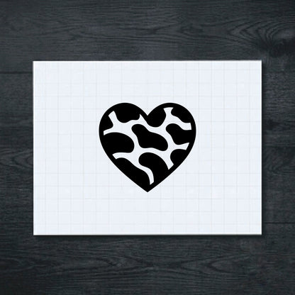 Black camo heart vinyl sticker