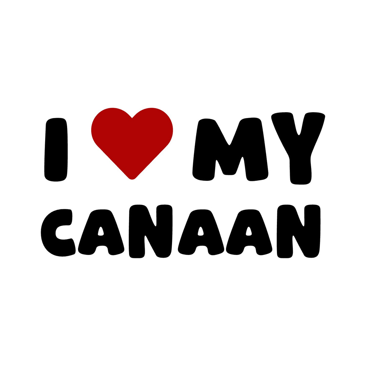 Canaan – I LOVE MY DOG Sticker – Car Window Decal – black sticker design on white background