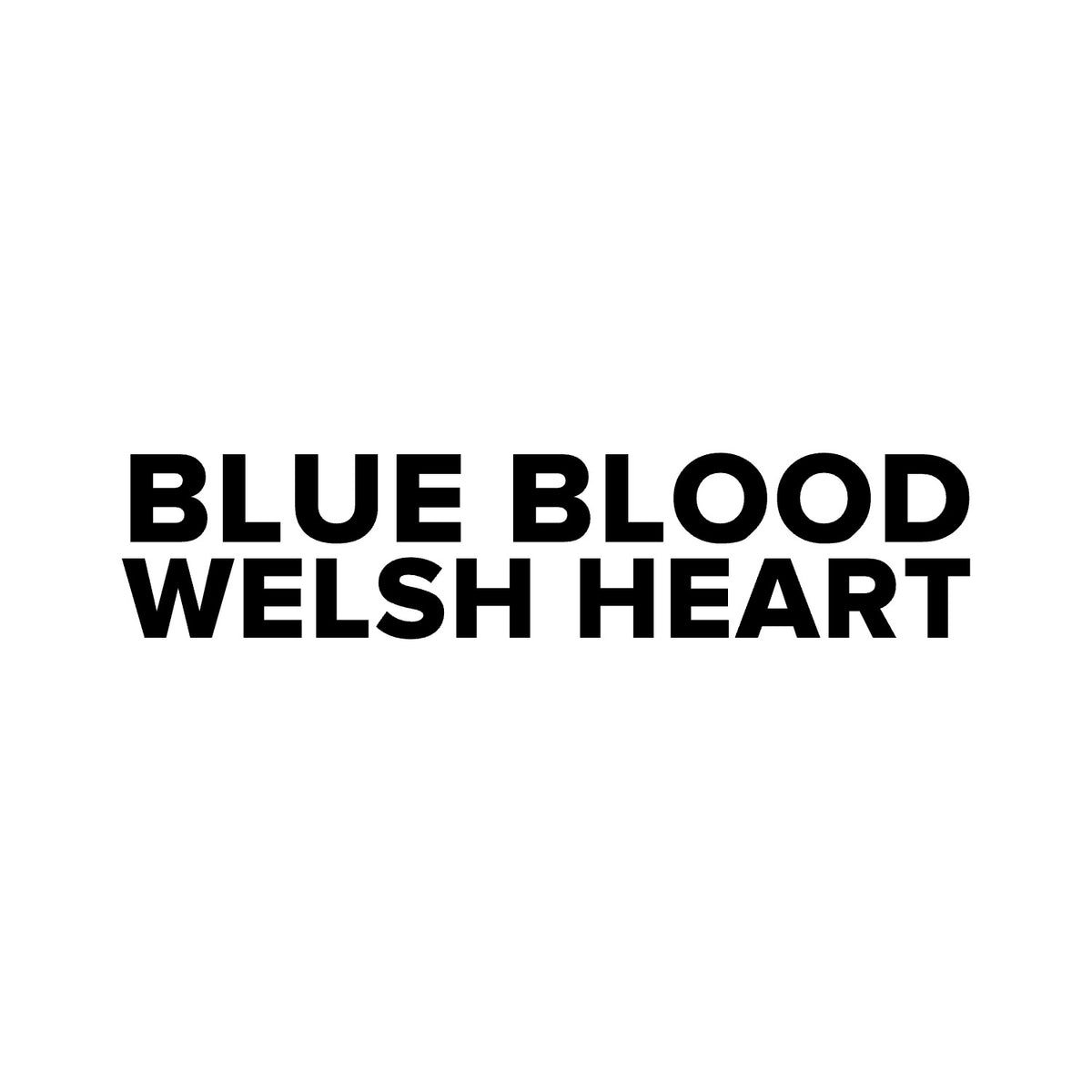 Cardiff City – BLUE BLOOD WELSH HEART Sticker – Car Window Decal – black sticker design on white background