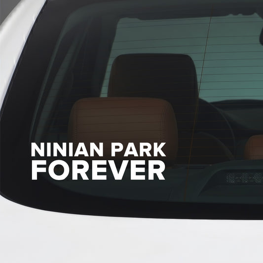 Cardiff City – NINIAN PARK FOREVER Sticker – Car Window Decal – White vinyl car window sticker