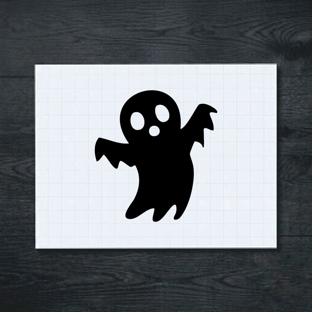 Black Cartoon Ghost vinyl sticker
