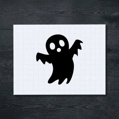 Black Cartoon Ghost vinyl sticker