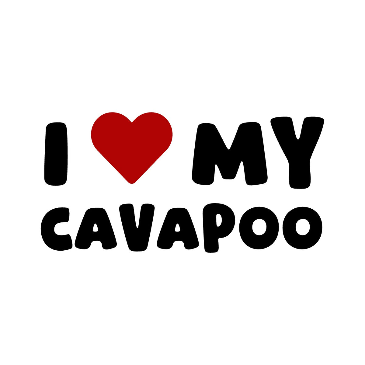 Cavapoo – I LOVE MY DOG Sticker – Car Window Decal – black sticker design on white background