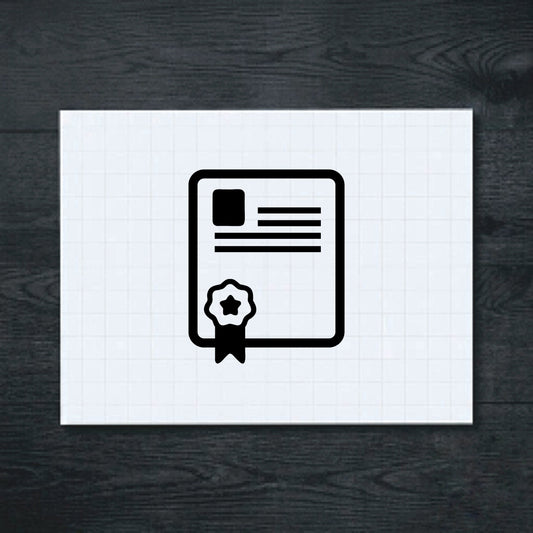 Black Certificate with Seal vinyl sticker