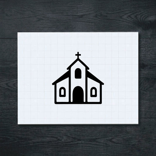 Black Chapel with Arched Windows vinyl sticker