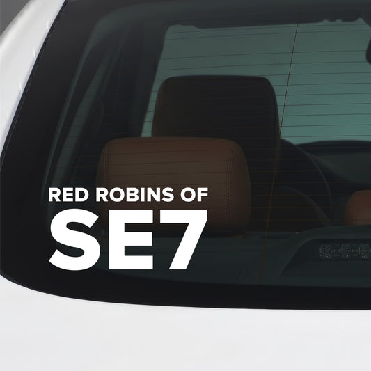 Charlton Athletic – RED ROBINS OF SE7 Sticker – Car Window Decal – White vinyl car window sticker