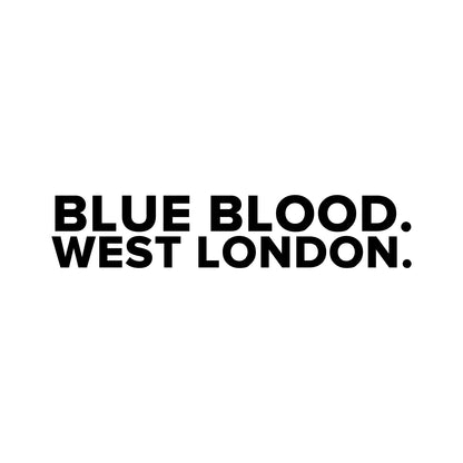 Chelsea – BLUE BLOOD. WEST LONDON. Sticker – Car Window Decal – black sticker design on white background