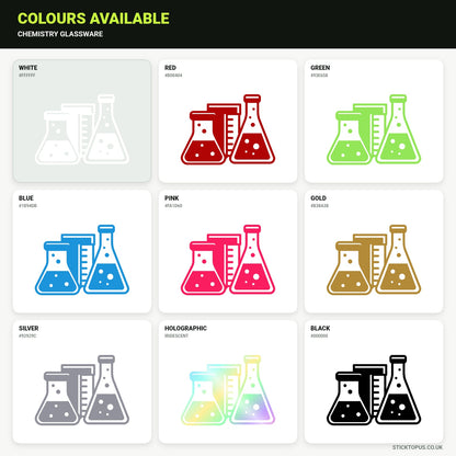 Vinyl colour options for Chemistry Glassware with Cylinder vinyl sticker