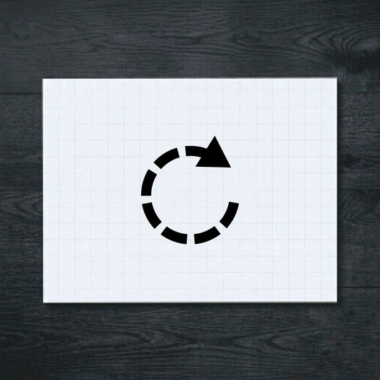 Black Circular Arrow with Gaps vinyl sticker