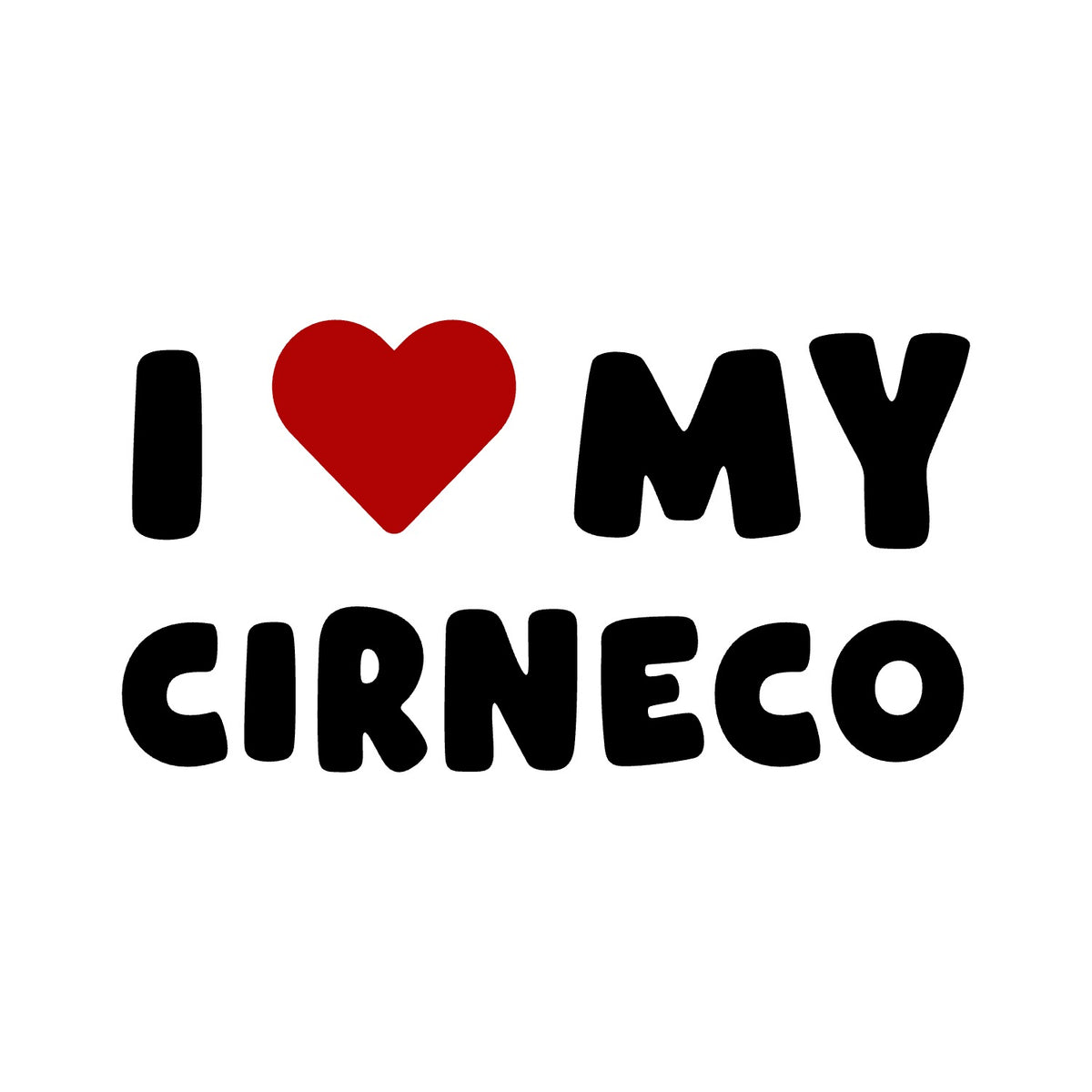 Cirneco – I LOVE MY DOG Sticker – Car Window Decal – black sticker design on white background