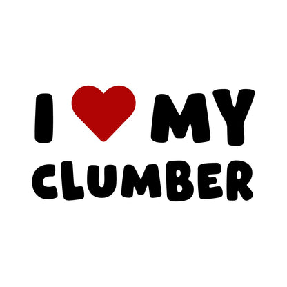 Clumber – I LOVE MY DOG Sticker – Car Window Decal – black sticker design on white background
