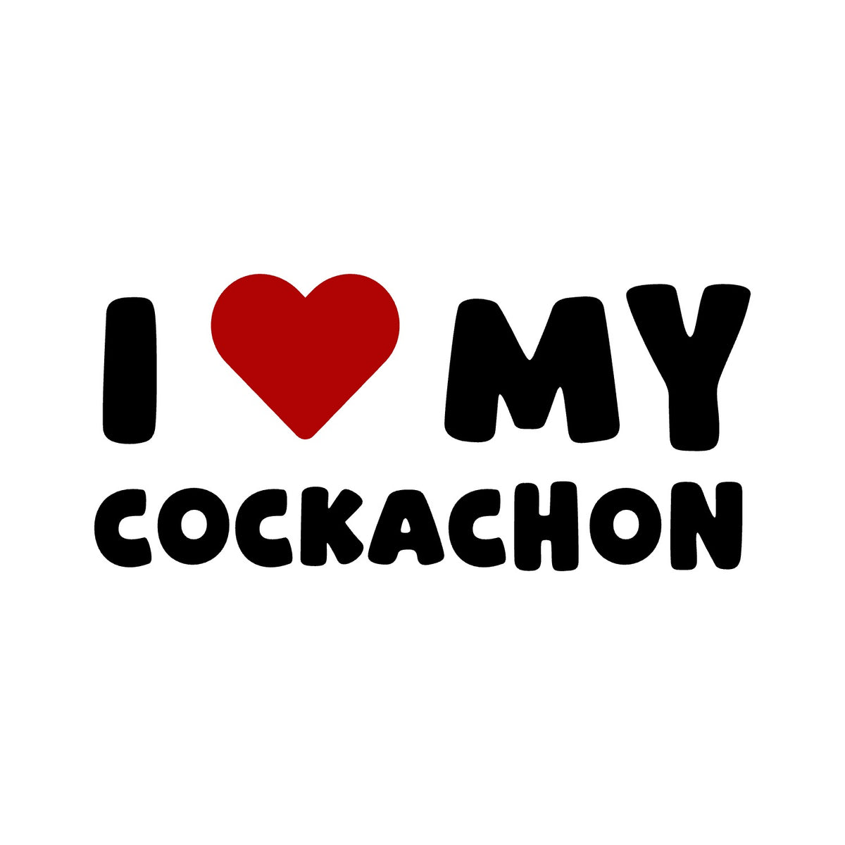 Cockachon – I LOVE MY DOG Sticker – Car Window Decal – black sticker design on white background