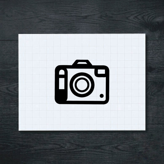 Black compact digital camera vinyl sticker