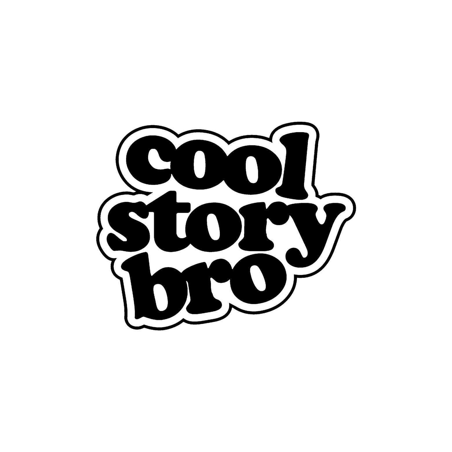 Black Cool Story Bro vinyl sticker decal on a white background.