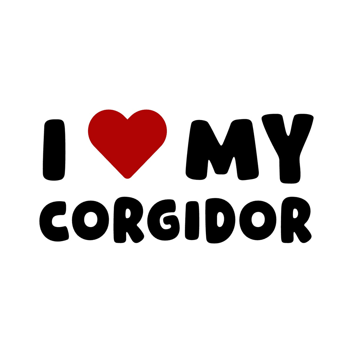 Corgidor – I LOVE MY DOG Sticker – Car Window Decal – black sticker design on white background