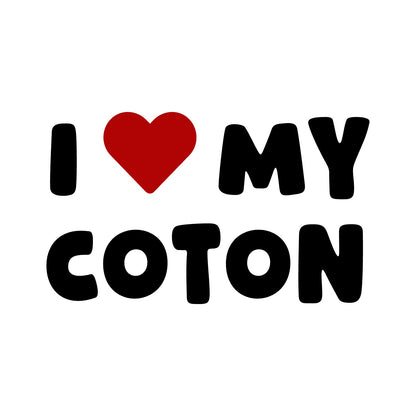 Coton – I LOVE MY DOG Sticker – Car Window Decal – black sticker design on white background