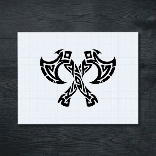 Black Crossed Celtic Axe vinyl sticker