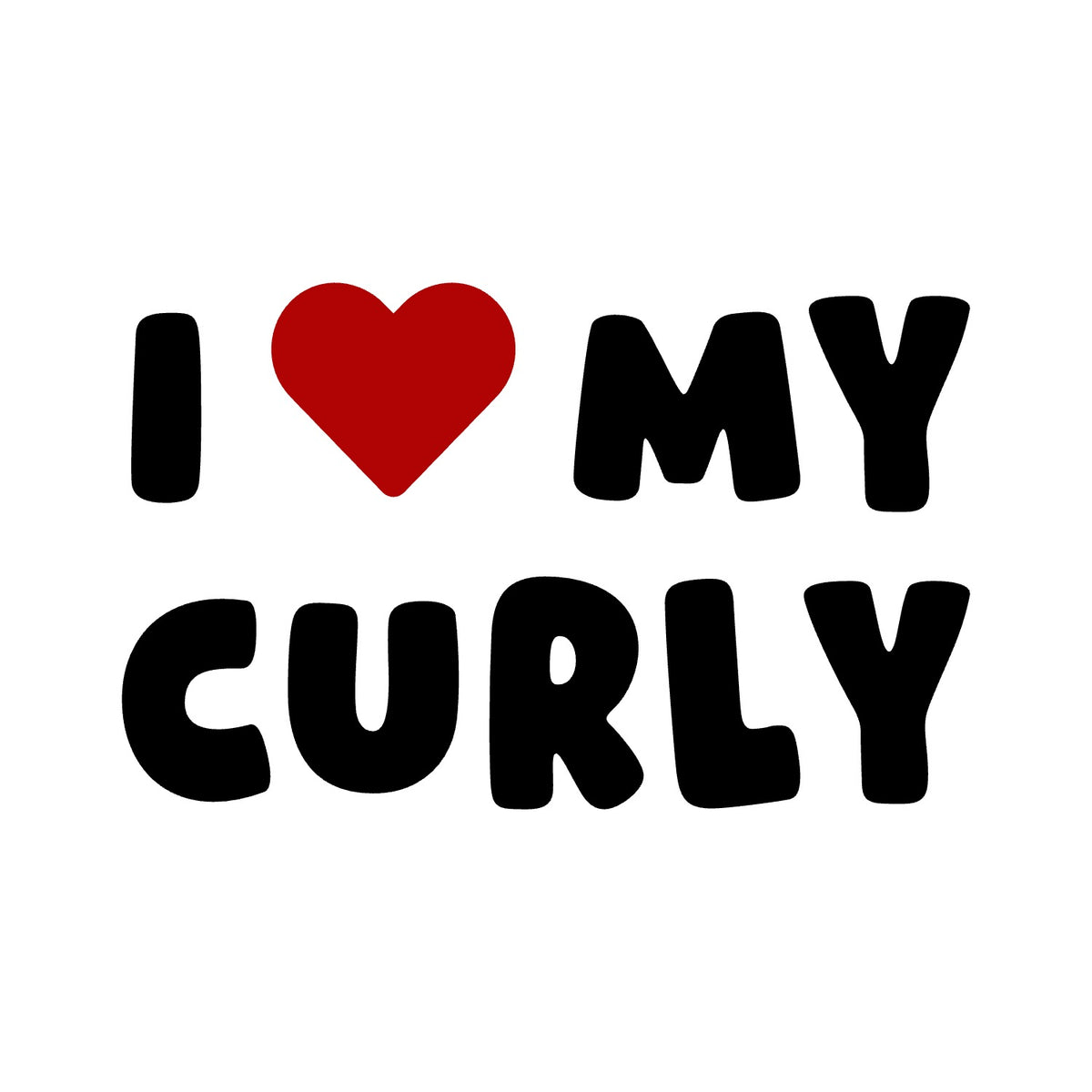 Curly – I LOVE MY DOG Sticker – Car Window Decal – black sticker design on white background