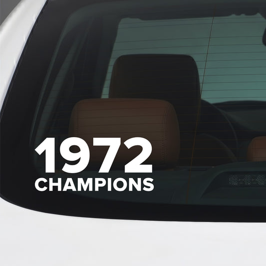 Derby County – 1972 CHAMPIONS Sticker – Car Window Decal – White vinyl car window sticker