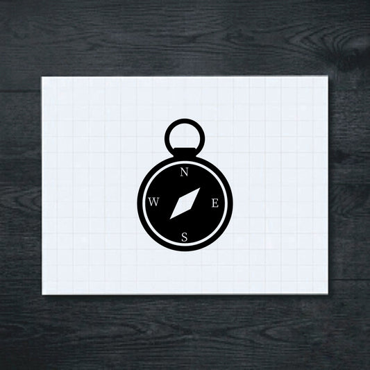 Black Directional Compass vinyl sticker
