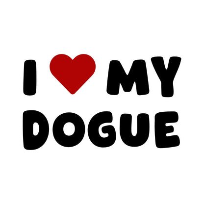 Dogue – I LOVE MY DOG Sticker – Car Window Decal – black sticker design on white background