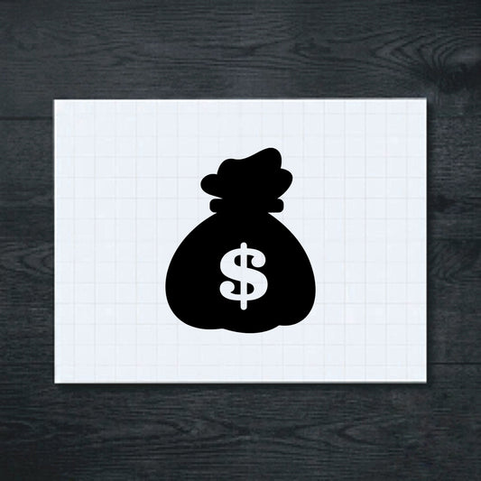 Black Dollar Money Bag vinyl sticker