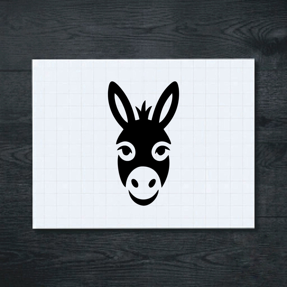 Black donkey face vinyl sticker
