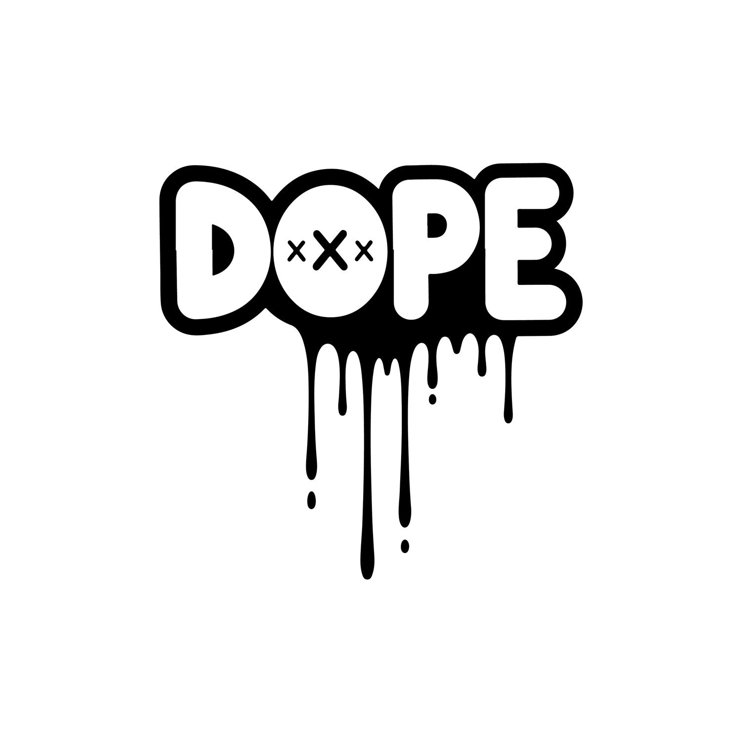 White Dope Drip car sticker.