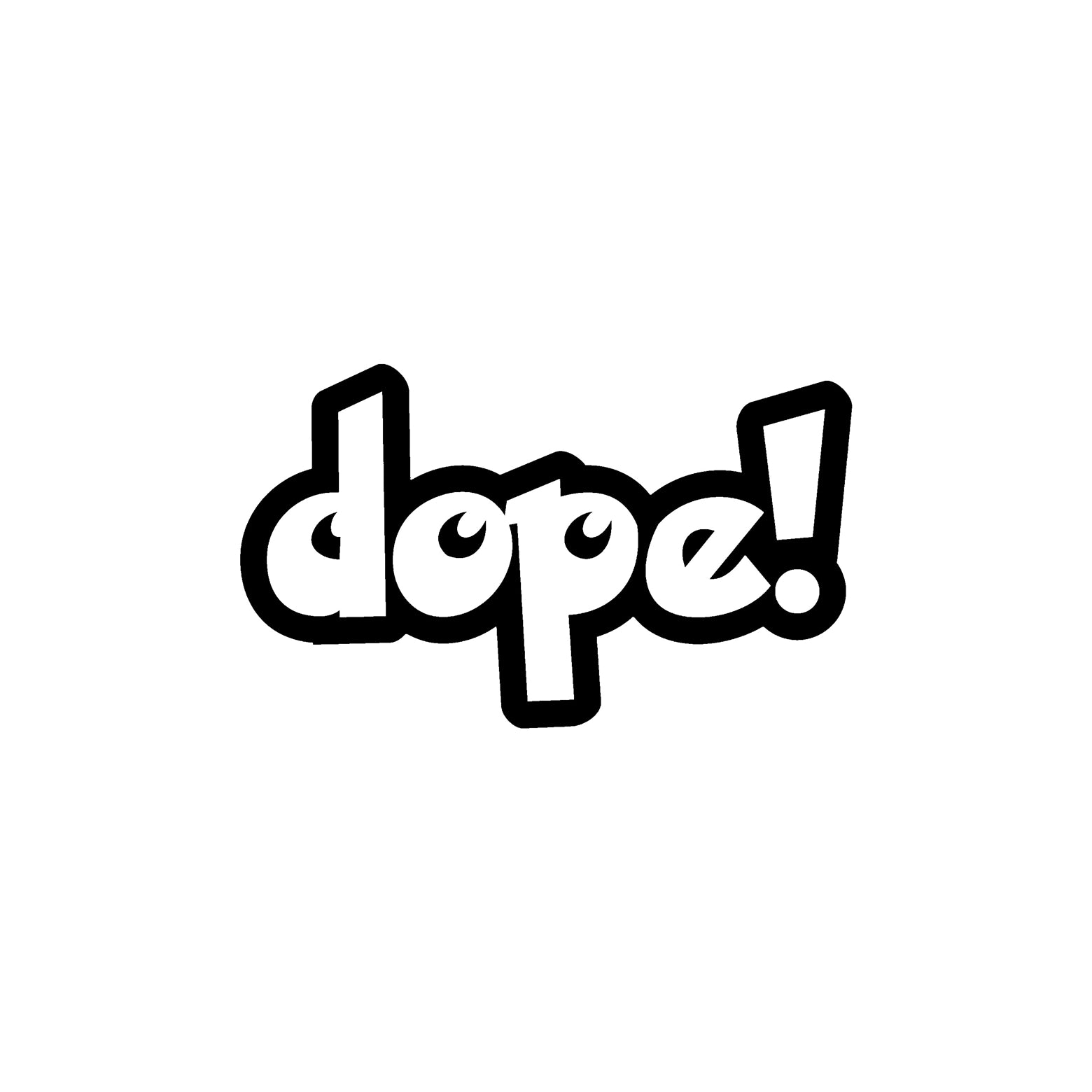 Black dope graffiti vinyl sticker decal on a white background.