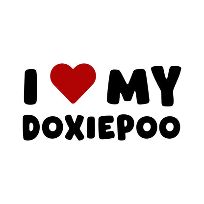 Doxiepoo – I LOVE MY DOG Sticker – Car Window Decal – black sticker design on white background